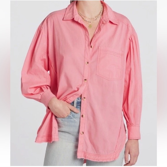We The Free Tops - Free People We The Free Happy Hour Poplin Top Oversized Top